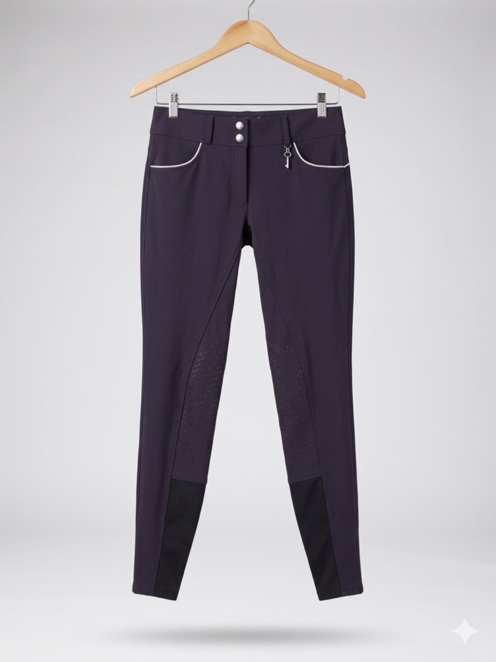 Horze Girls' Black Riding Breeches with Contrast Trim